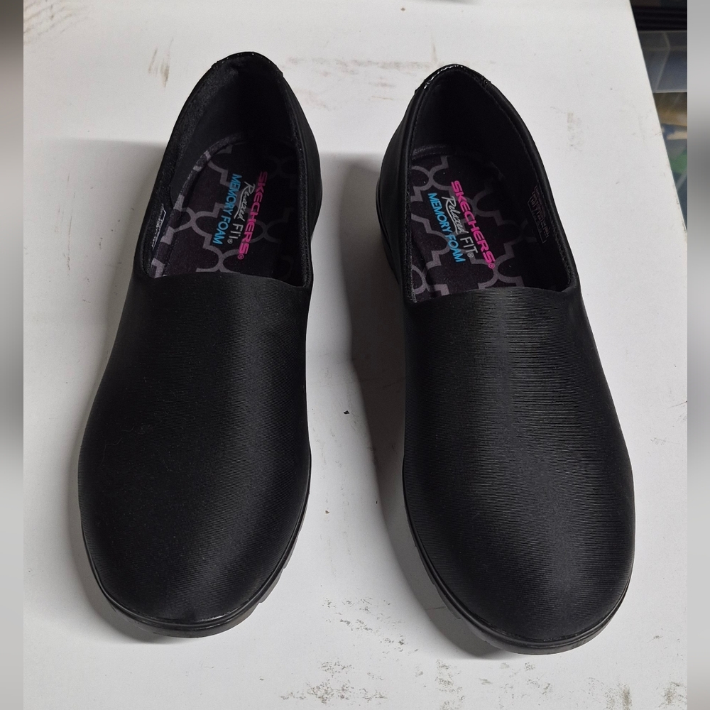 Skechers Women's Black Slip-On Memory Foam Loafers